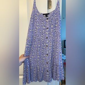 Purple Flower Pattern Flowy Dress